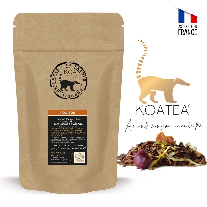 Rooibos Gingembre Canneberge aux Ecorces d'Orange de la marque KOATEA® Réf. KOATEA115 | Rooibos - Lapacho | 818